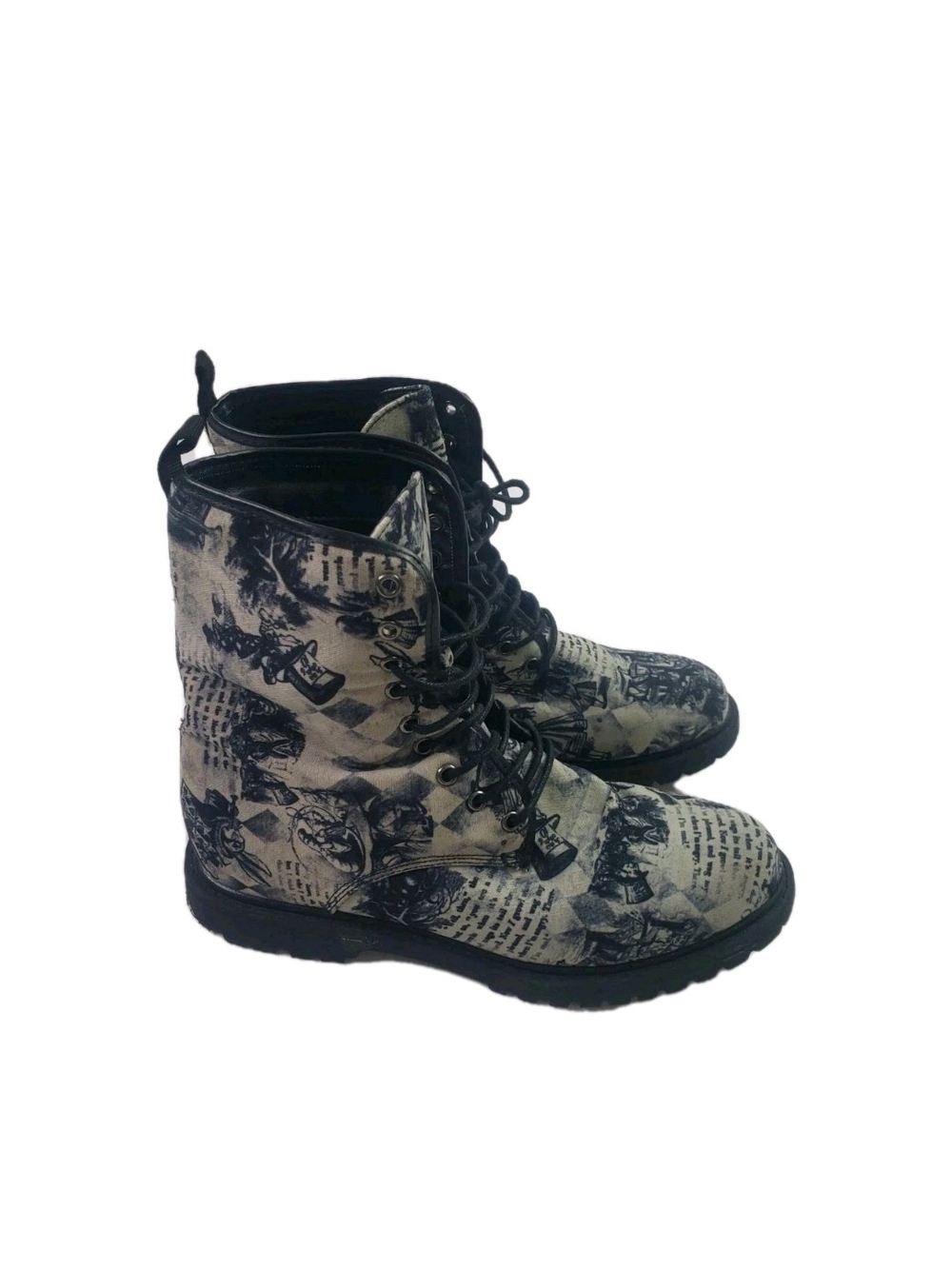 Hot Topic Alice In Wonderland Womens Size 8 Combat Boots